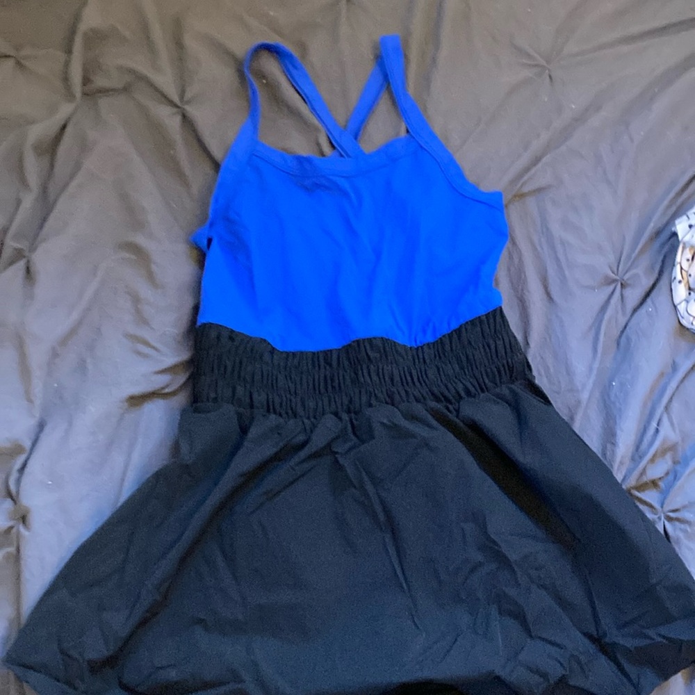 Blue/Back Tank top and shorts romper